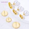 8/10/12mm 18K Gold Plated Ohrstecker, Messing Fassung Leere Ohrstecker Basis, Ohrring Zubehör, DIY Schmuckherstellung Zubehör