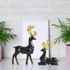2Pcs Modern Deer Desktop Ornament Creative Elk Figurine Resin Reindeer Sculpture  Desktop Ornament