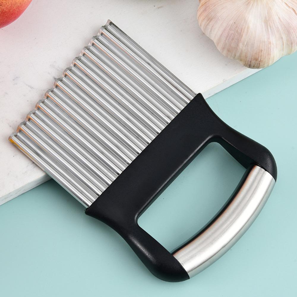 Stainless Steel Crinkle Cutter Manual Wavy Chopper Multifunctional Potato Slicer  Vegetable