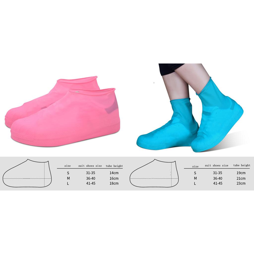 1 Pair Waterproof Rain Shoes Cover Reusable Rain Footwear Protector Rubber Rain Boot for Women Men Shoes Accessories