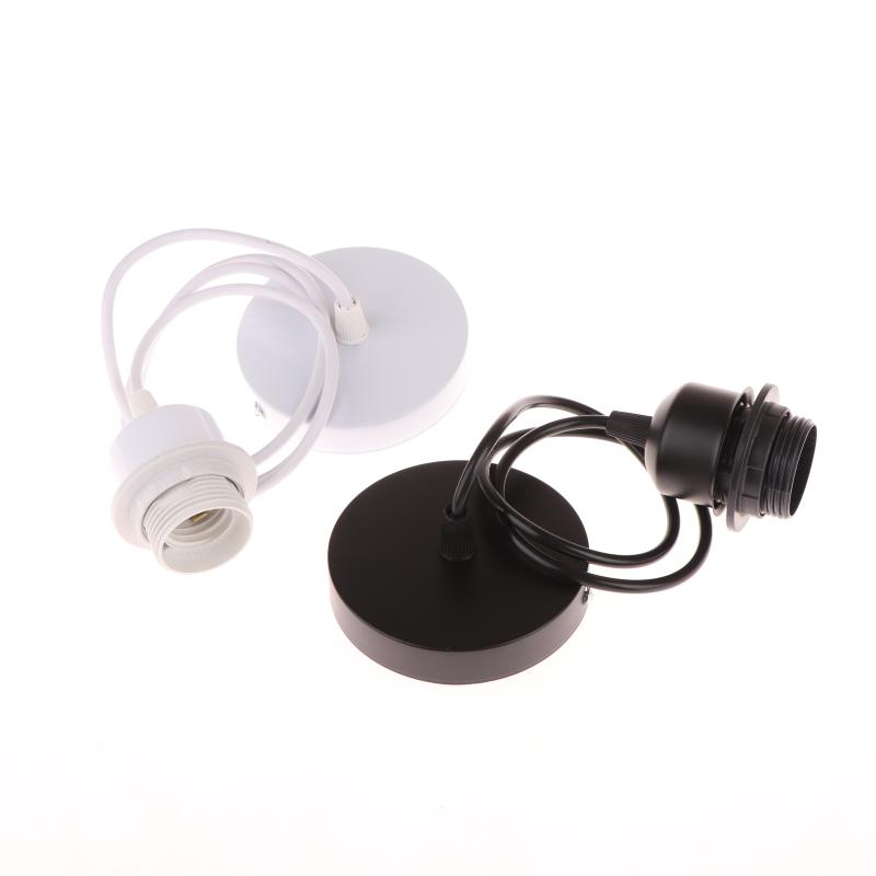 1 Set Nordic Half Teeth Lampshade Base Vintage E27 Hanging Lamp Holders With 0.8/1/1.2/1.5M Cable Ceiling Lamp Holder Socket