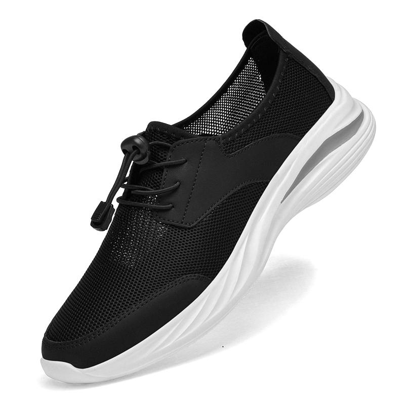 

Fashion Fashion Men Comfortable Hollow Out Loafers Summer Breathable Lightweight Walking Shoes New Size 45 Antiskid Soft Bottom Sneakers 45 чёрный