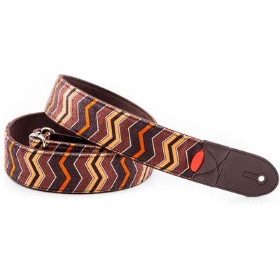 Straps 5cm ZIGGY BROWN RightOn! Guitar/Bass Strap, Wide, 80-145cm,