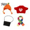 Seasonal Goose Accessories 7 Inch Desk Outfits, 4 Pcs Knitted Sweater Hat Scarf Office Ornament Crossbody Bag Winter Holiday Accessory for Office,