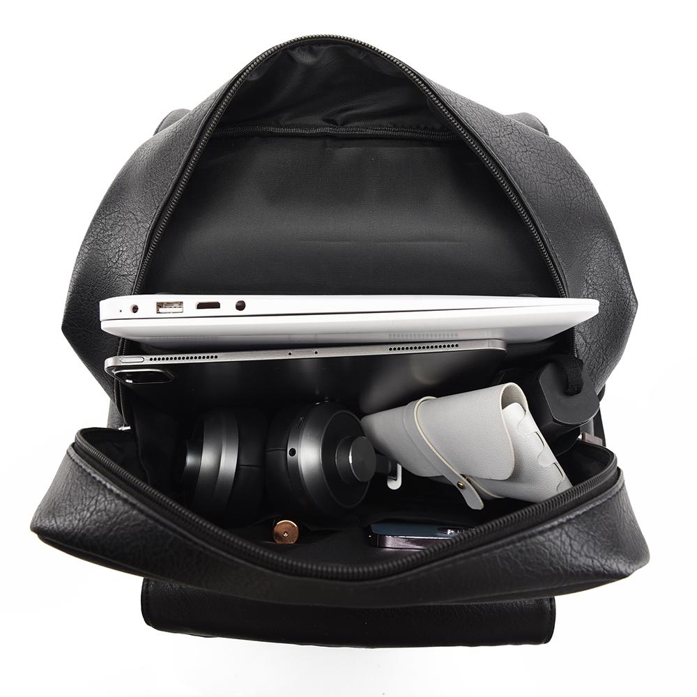 Large Capacity Men's Backpack Multi-Function PU Backpack Travel Computer Bag Women Backpack