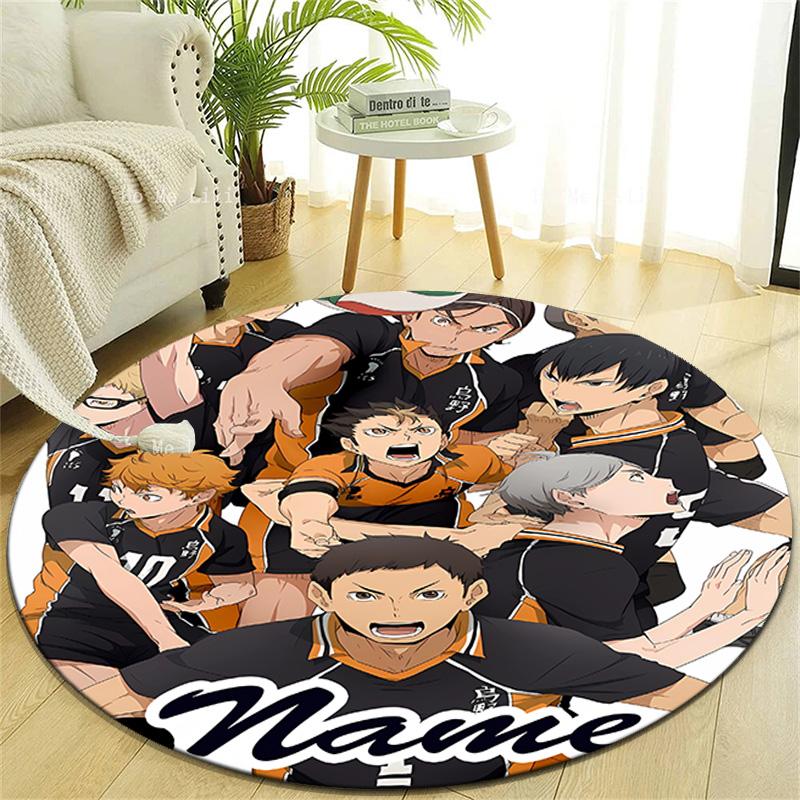 Personalized Haikyuu Round Chair Office Rug - Perfect for Mat, Office Chair & More - Ideal Gift for Birthdays and Holidays