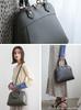 VITAFELICE Damen-Handtasche aus echtem Leder mit Rundum-Reißverschluss (sib-20080n) (Dunkelgrau)