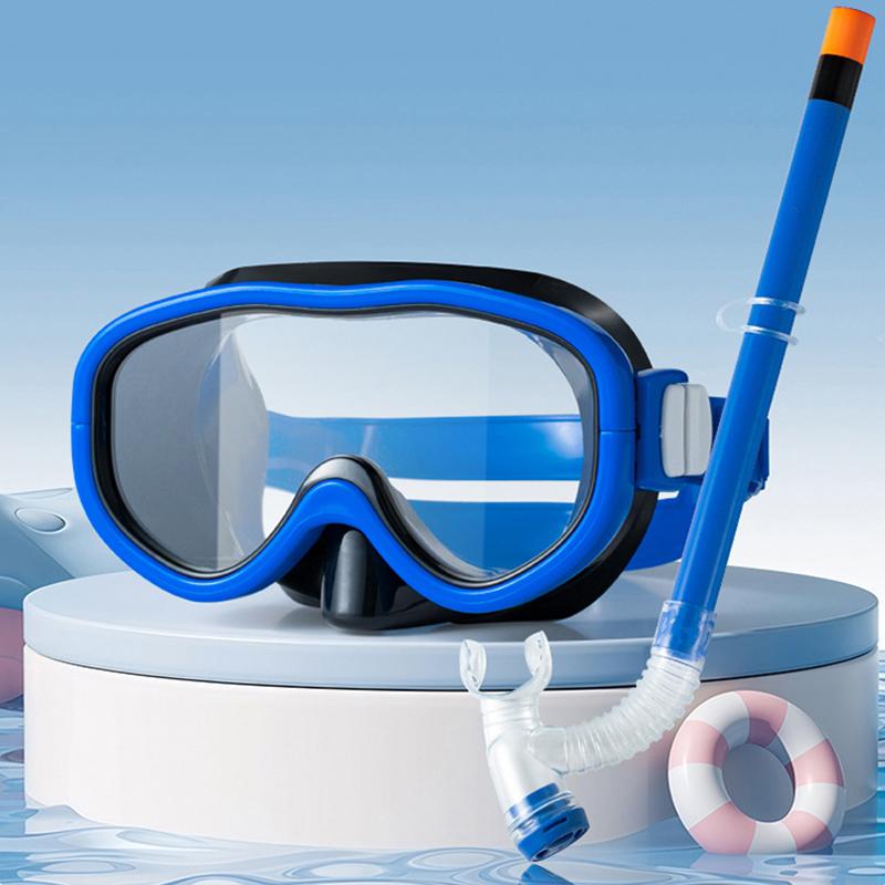 Set Maschera e Boccaglio Occhiali Anti-Appannamento Impermeabili Occhialini da Snorkeling Professionali Protezione UV Bambini Occhiali da Surf Spiaggia