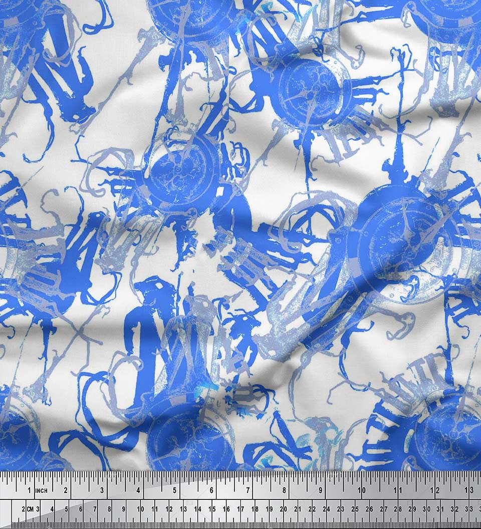 

Тканина Soimoi Japan Crepe Satin Abstract Texture Print Швейна тканина метр 42 дюйма 42 Inch Wide - Poly Crepe білий