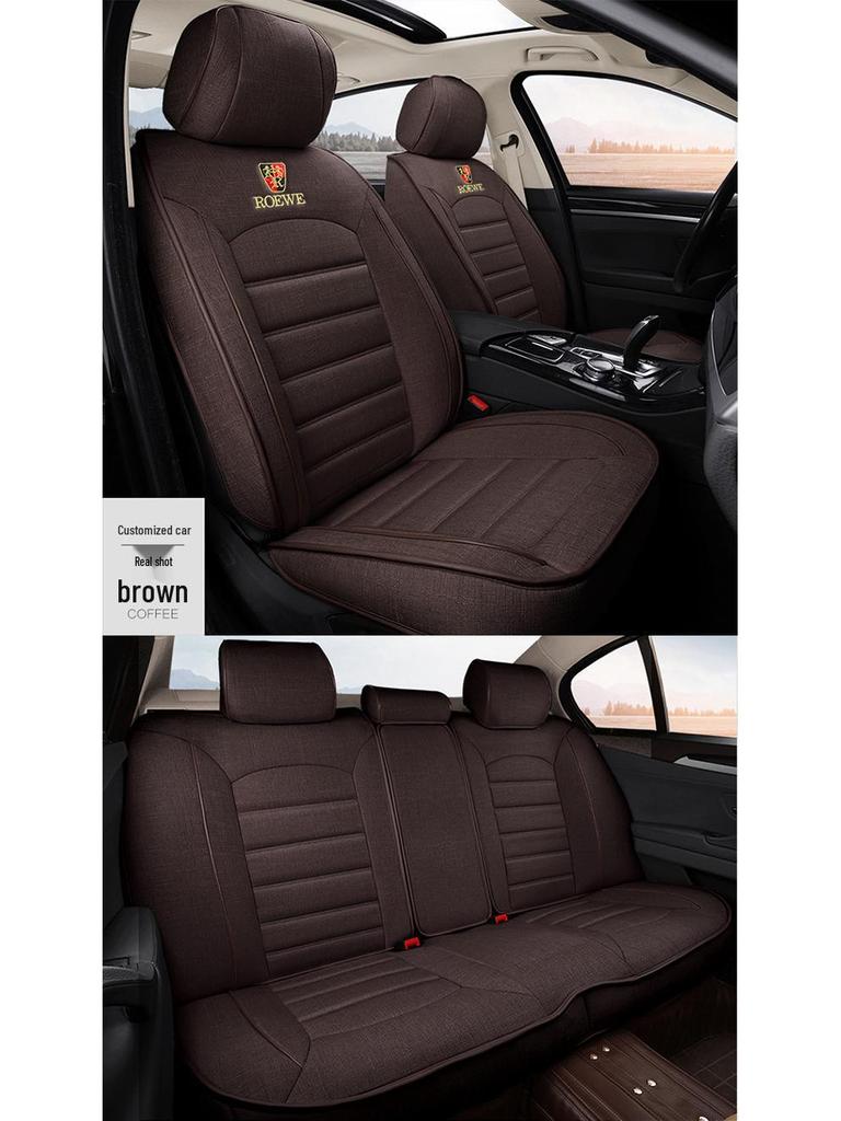 Roewe Car Seat Cushion: Full Surround, Breathable Linen, Universal Fit for All Seasons