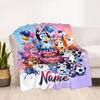 Bluey's Adventure World Customize Your Name Blanket Throw Personalized Blanket Warmthful Decor for Bed Living Room Bedding Chair Four Seasons Universa