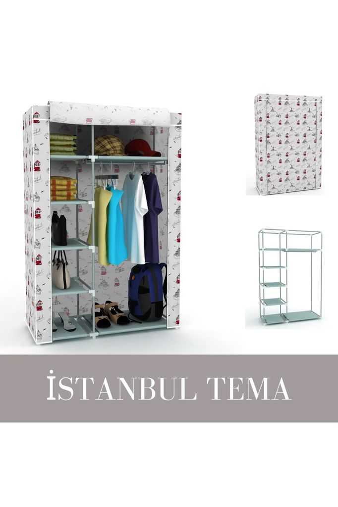 

Портативный складной тканевый шкаф 100х45х155см МОДЕЛЬ СТАМБУЛ