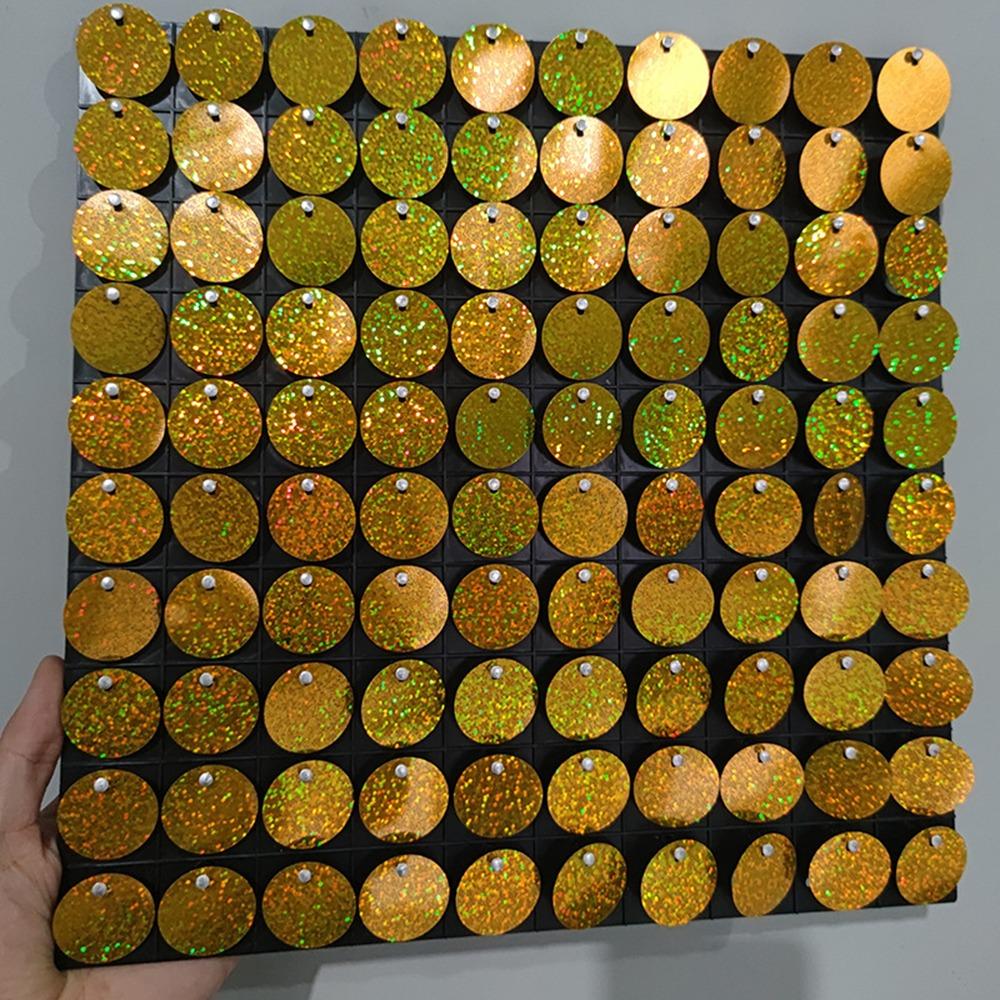 New Glitter Sequin Backdrop Silver Gold Round Sequin Panel Wall Decor PET Photo Backdrop Wedding