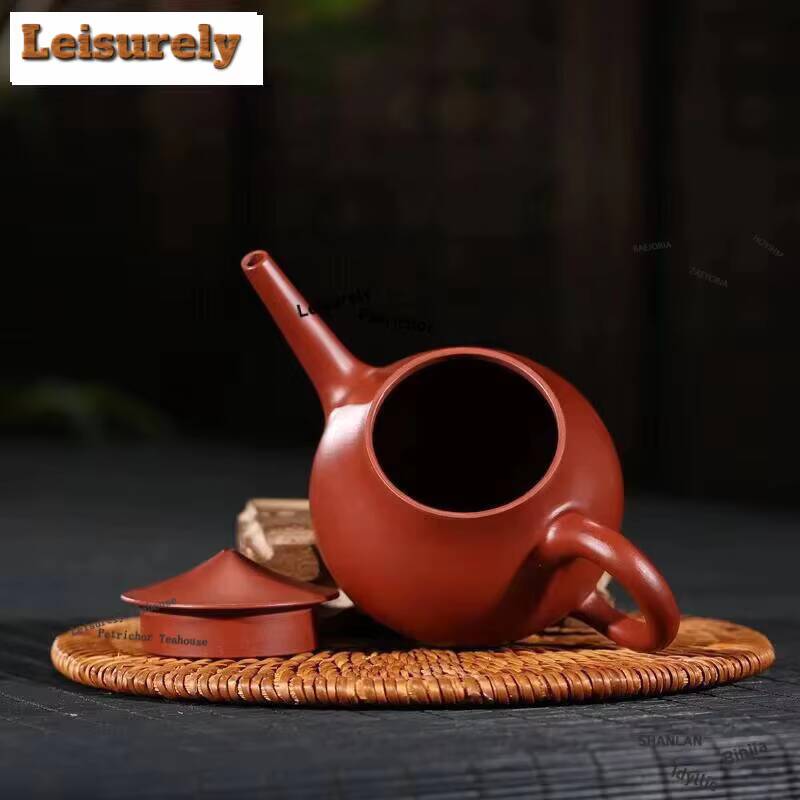161ml Yixing Purple Clay Teapots Master Handmade Sketch Old Fisherman Pot Raw Ore Dahongpao Mud Tea Making Kettle Zisha Set Gift