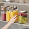 1pc Airtight Food Storage Container With Lid Sealed PET Stackable Air Tight Pantry Storage Canister For Kitchen Pantry Organizer