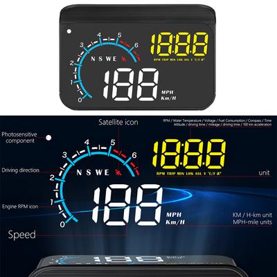 M12 GPS+OBD Head Up Display Car HUD On-board Computer Auto Projector Electronics Windshield Obd2 Display With Speed RPM Compass