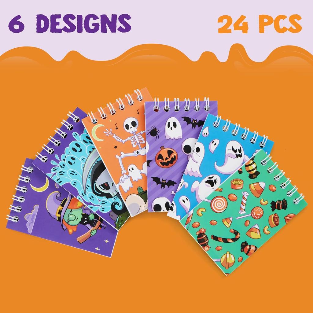 JOYIN 72 Pcs Halloween Assorted Stationery Set, 24 Packs Halloween Theme Pencils, Rulers and Notepads Party Favor Set for Kids Classroom Gift Prizes,