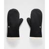 Lululemon Boucle Fleece Lined Mittens Black Light Ivory