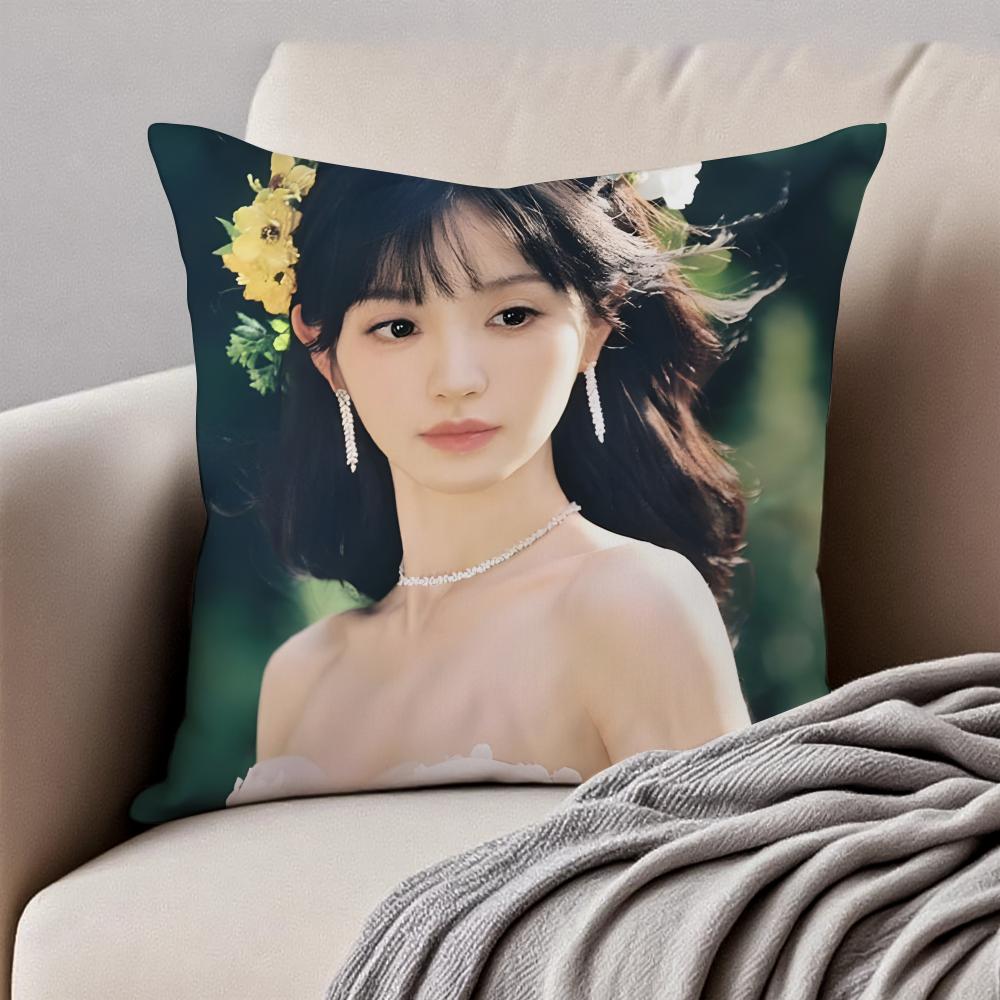 Cute and beautiful TTian Xiwei Cushion Cover Pillowcase Antidustmite Invisible Zipper Short Plush Sofa Cushion