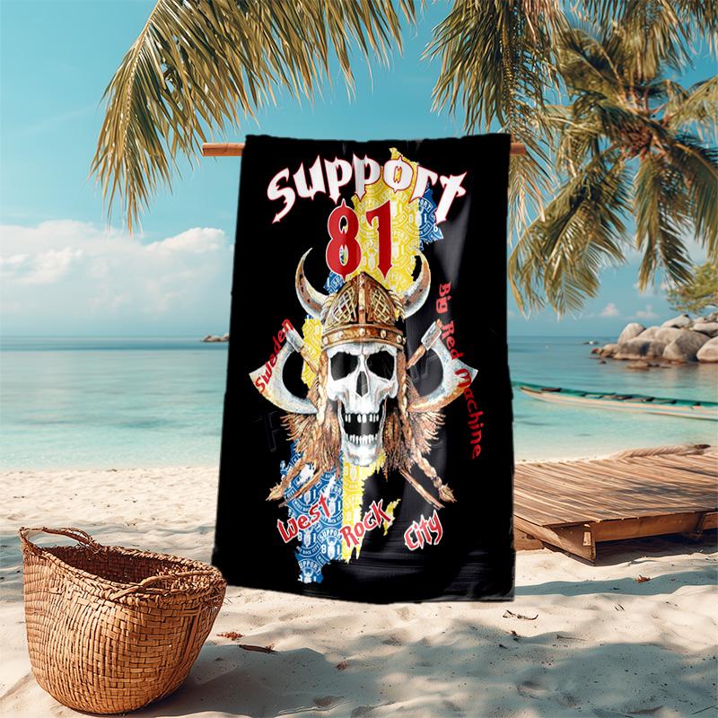 Gang Motorcycle Enthusiasts Hells Angels Motorcycle Club Beach Towel Outdoor Camping Vacation Swimming Beach Towel Outdoor Absorbent Bath Towel Y2