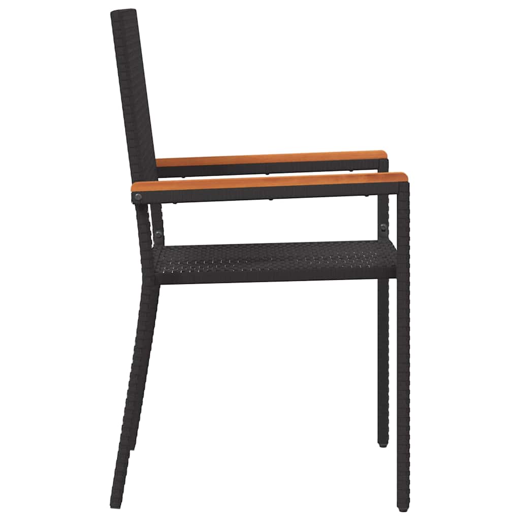 Garden Stackable Chairs 2 pcs Black and Brown 54 x 56 x 90 cm