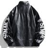 Herren PU-Leder Baseball-Stil Jacke – Dünner Herbst Motorrad Rennmantel, Amerikanischer Street Style Radsportjacke