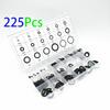225pcs O Rings Silicone Seal Sealing O-Rings Washer Rubber Assortment Kit Set Box Repair Gasket for Car Air Conditioning Sealant