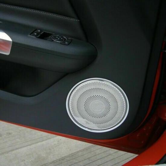 Inner Door Speaker Panel Trims Cover Accessories For Ford Mustang 2015-20 Chrome
