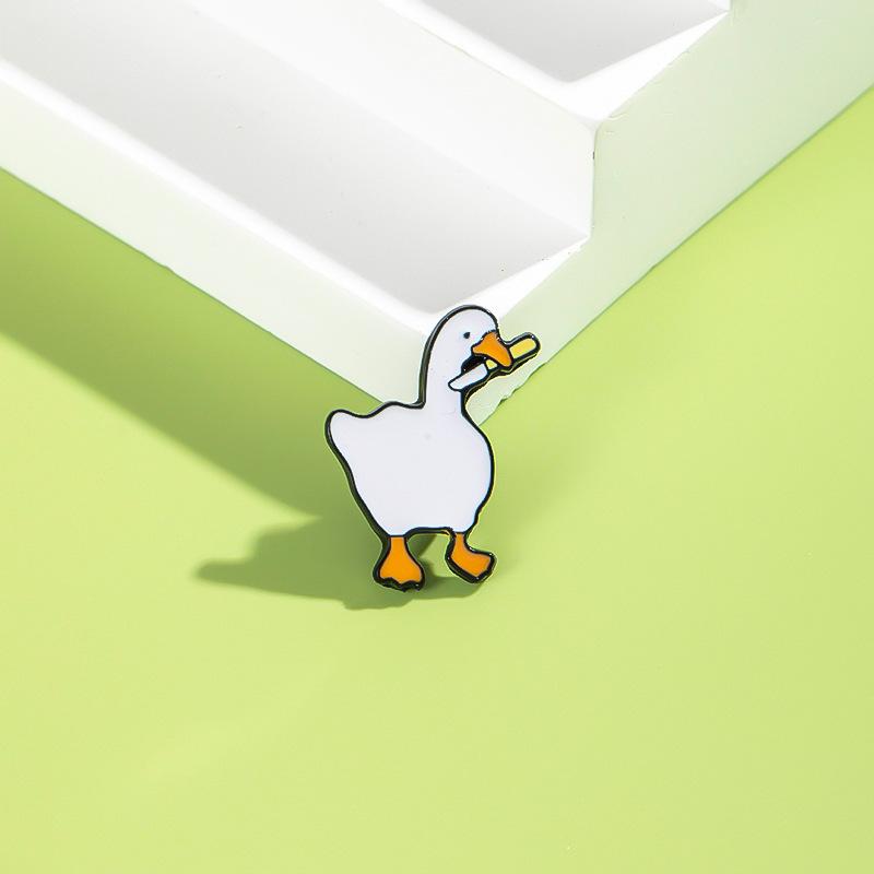 Креативная мультяшная брошь-утка - Милый животный сплавной значок для одежды