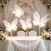 50CM Sparkling Yarn Flower Silk Material Colorful Luminous Decoration Artificial Fake Flowers Butterfly Strip Light