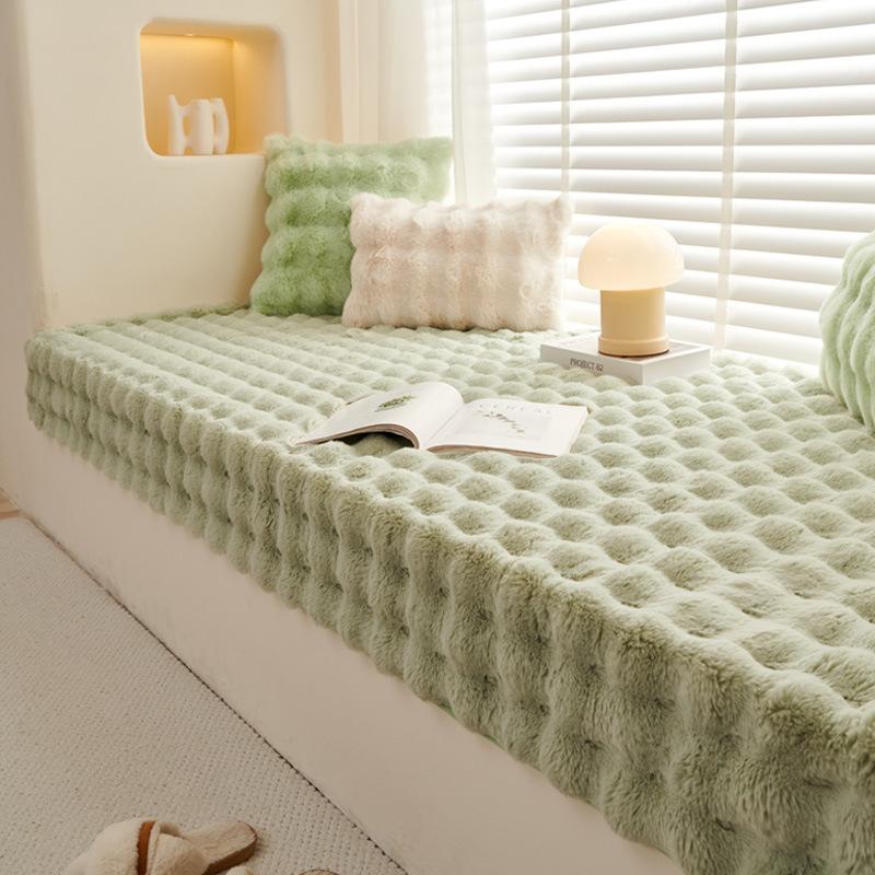 Winter Ins Style Thickened Ledge Cushion Window Cushion Rabbit Plush Balcony Bedroom Tatami Cushion