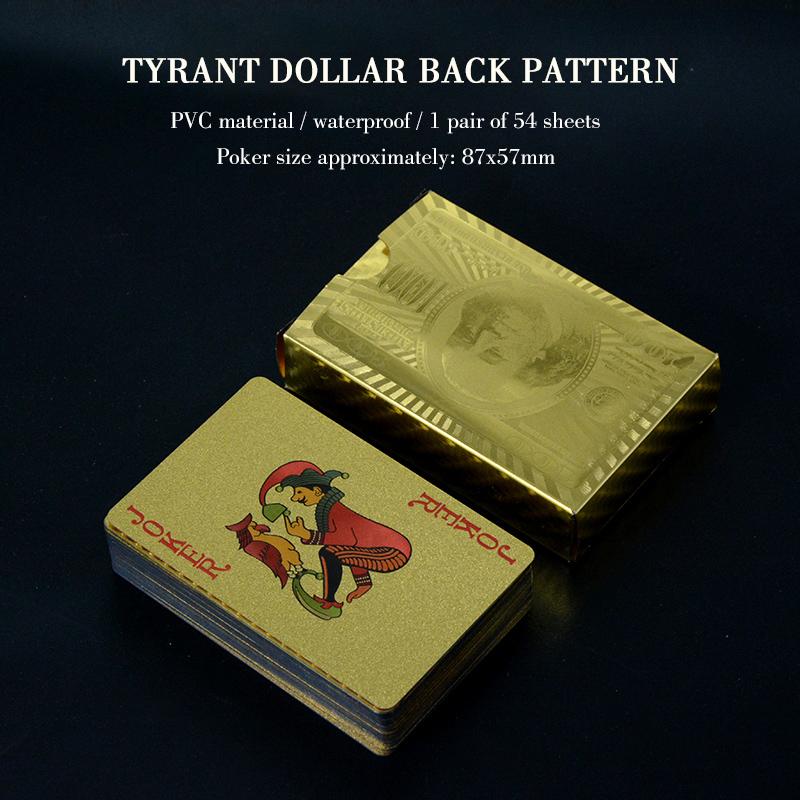 100% PVC Spielkarten Kunststoff Poker Kartenspiel Wasserdicht Poker Texas Hold'em Blackjack Spiel Dropshipping Gold Karte Brettspiel