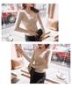 2026 Koreanischer Stil Tiefes V-Ausschnitt Langarm Schlank Geschnitten Strickpullover für Damen - Trendiger Vielseitiger Basisschicht