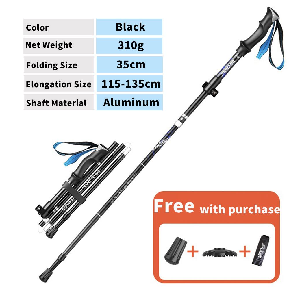 

1 шт. сверхлегкие треккинговые палки, трости, походные трости, складные алюминиевые трости, палки для ходьбы Nodic long чёрный