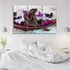 Three Piece Picture Canvas Print Buddha Flowers Feng Shui