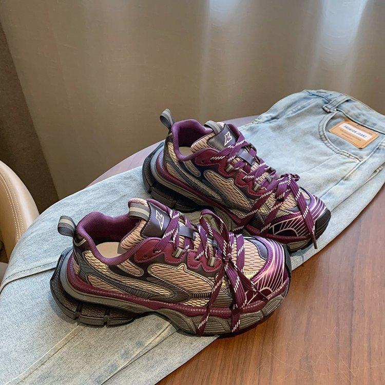 

Кожаные кроссовки «папины» женские 2025 осень новая платформа маффин дышащие ремешки повседневная обувь инс интернет-знаменитость спортивная обувь 40