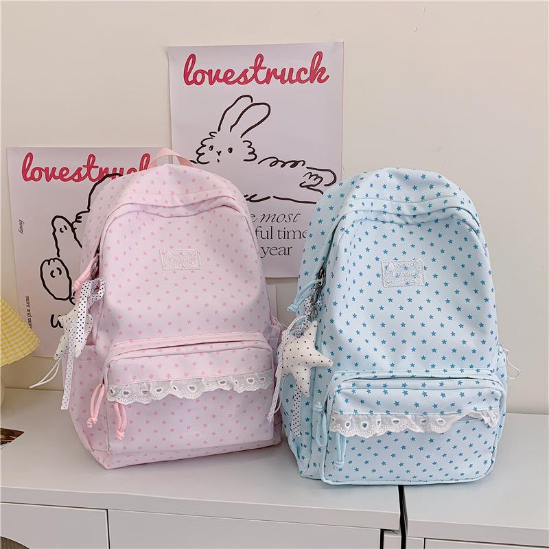 Zaino Coreano Ins Stile College Pois Alto Valore Zaino Scolastico di Nicchia per Studenti Carino Spalle Nuovo Zaino per Studenti delle Scuole Medie