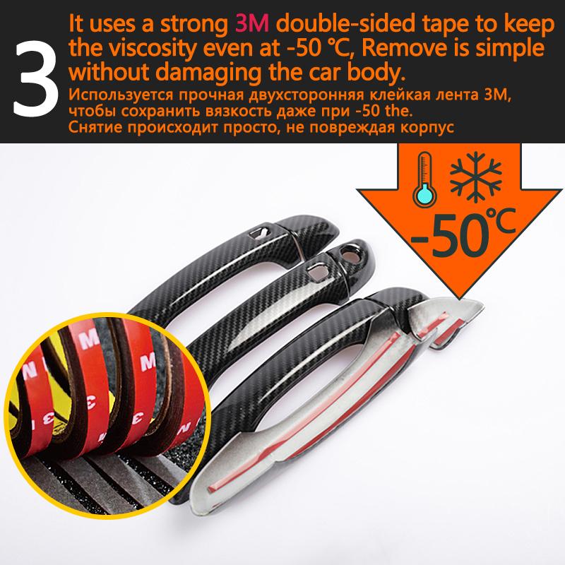 For Opel Corsa F     Carbon Fiber Outer Door Handle Cover Car Decoration Protective Accessories Styling Stickers