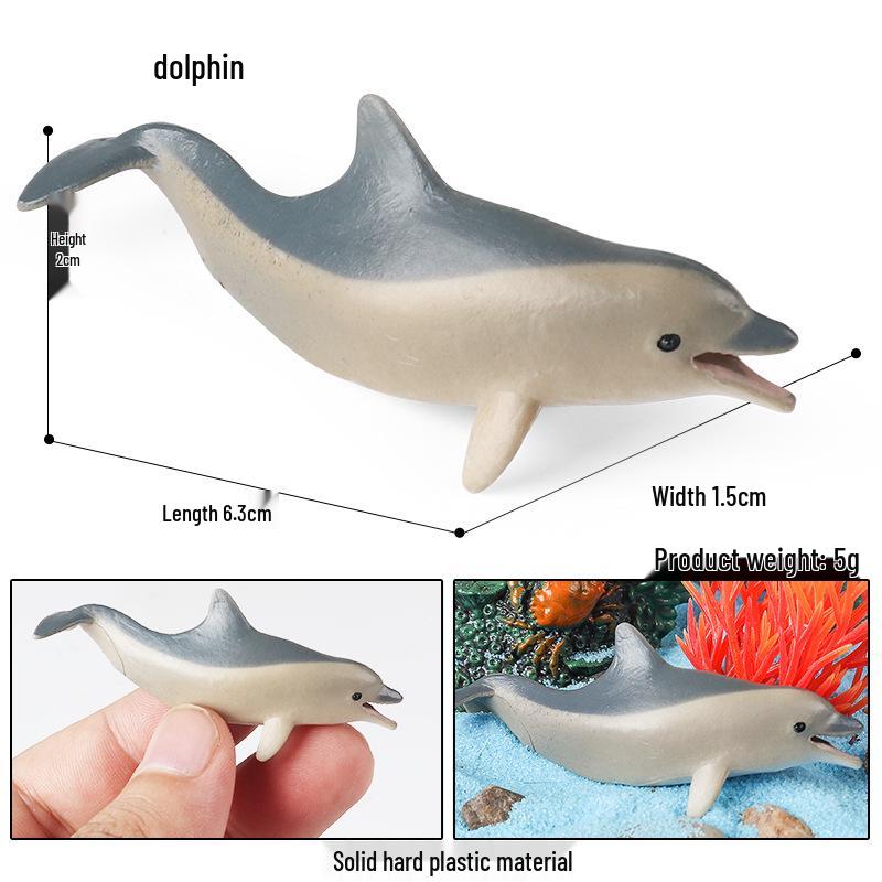 Children's Marine Animal Toy Set: Megalodon, Beluga, Octopus, Turtle, Dolphin & Manta Ray