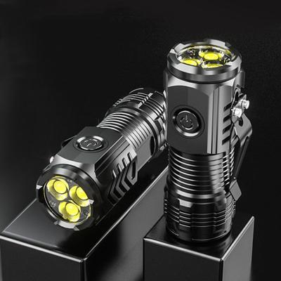 Torcia a LED ultraluminosa ad alto lume, impermeabile, compatta, portatile, ricaricabile, con torcia di emergenza, attrezzatura da campeggio