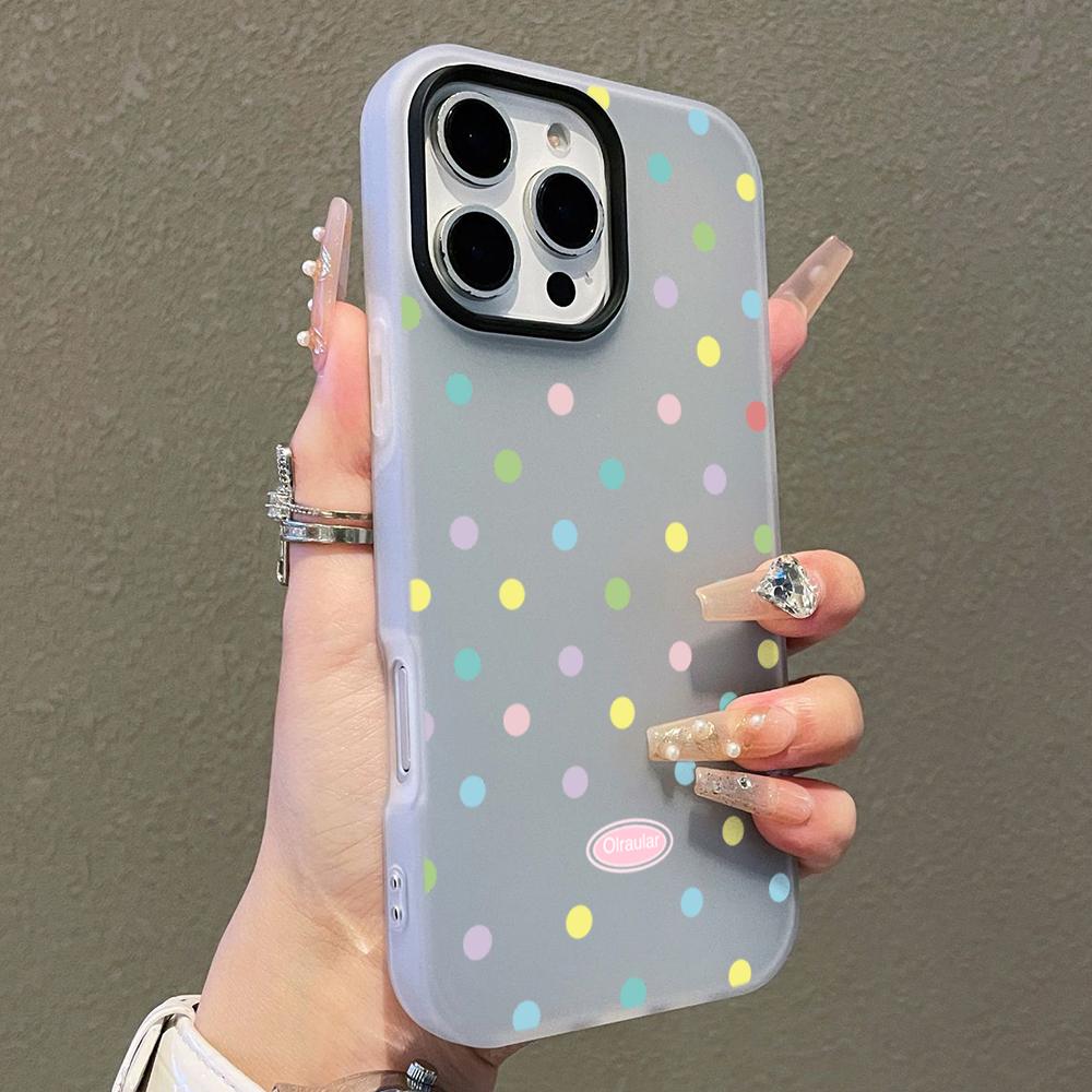 Full Screen Colorful Polka Dot Phone Case For iPhone 11 12 13 14 15 16 17 Pro Max Air XS XR X 16 7 8 Plus Shockproof Back Cover