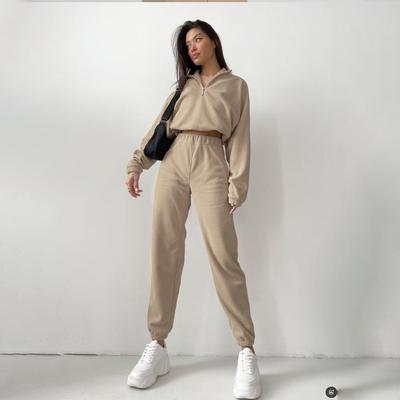 Women Tracksuit Sports Zipper Tops Two Piece Sets Sweatshirts Pants Suit Sweatpants Jogging Autumn Winter Streetwear Outfits