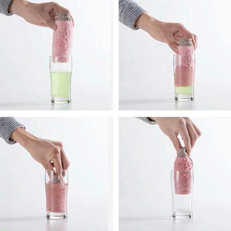 1 Pcs Hanging Coral Fleece Hand Towel Cloth Kitchen Dishwashing Scouring Pad Hand Towel Cleaning Strong Absorbent Towels New