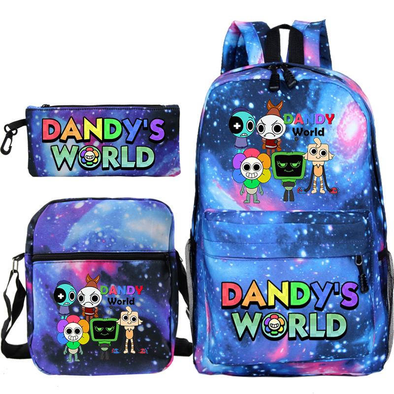 Dandy's world hot-selling children's backpack set, primary and secondary school bag, shoulder bag, casual pencil bag.