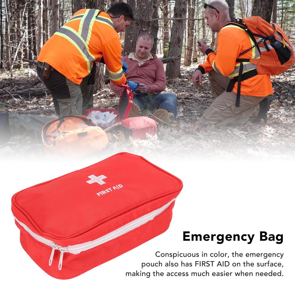 Empty First Aid Bag Waterproof Large Capacity Emergency Medicine Pouch for Outdoor