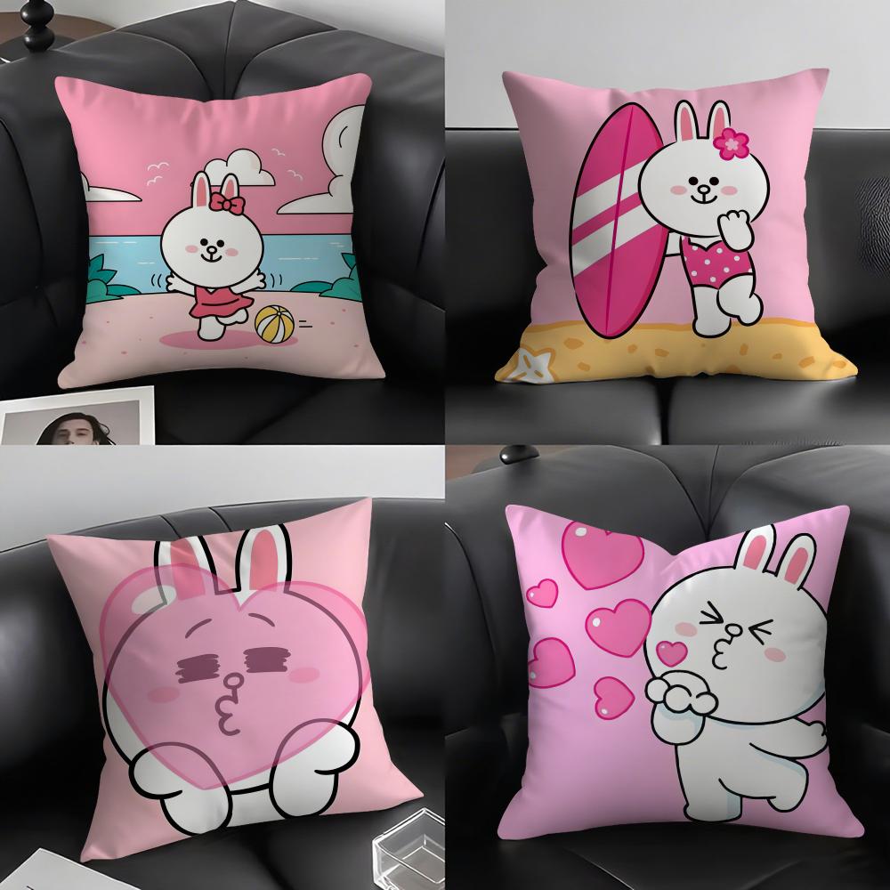 C-Cony Cartoon Cushion Cover Pillowcase Ultra Soft Skin Friendly Fabric Cloud Like Comfort & Concealed Zipper