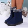 Women's Winter Platform Snow Boots Non-Slip Ankle Booties With Faux Fur Lining Faux Suede Walking Warm Comfortable Mid-Calf Boots Shoes for Women