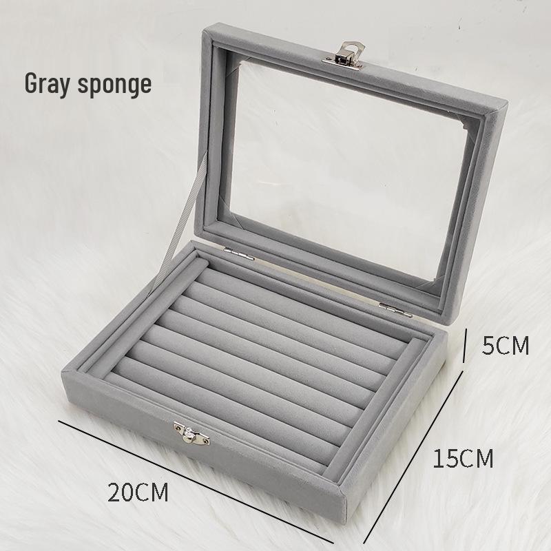 Samt-Schmuckaufbewahrungsbox für Ringe, Ohrringe und Anhänger