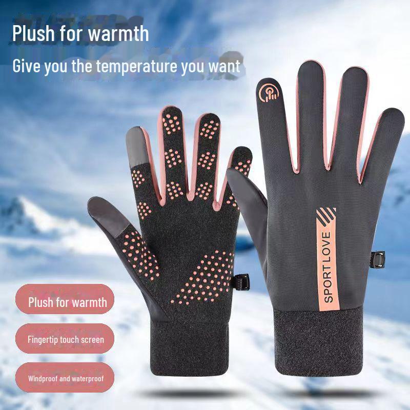 "Men's and Women's Thick Winter Warm Gloves with Touch Screen, Windproof, Non-slip for Driving and Riding."