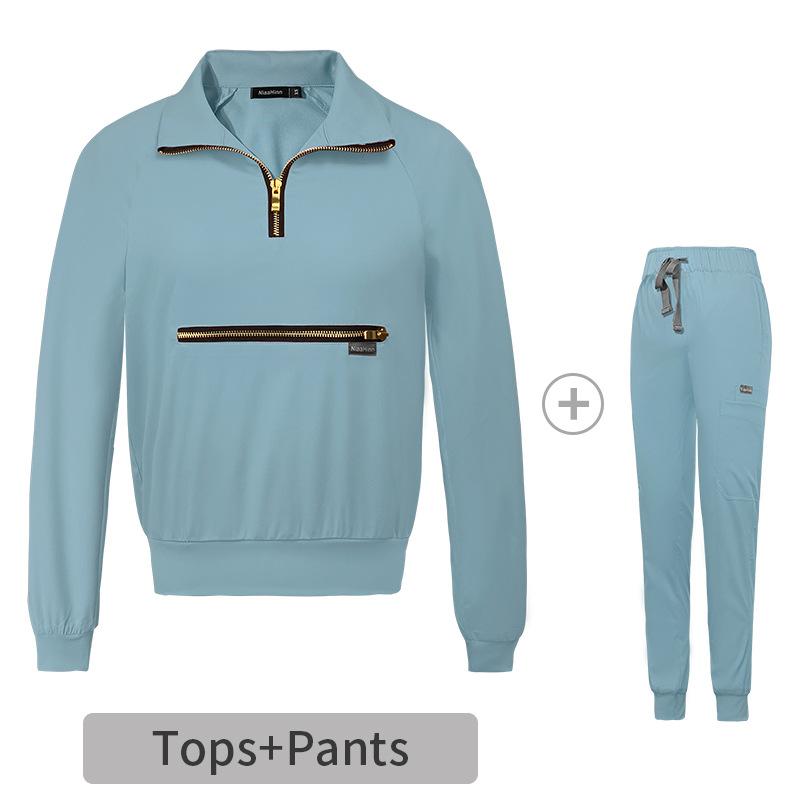 Veste d'hôpital Printemps Automne Pantalon de chirurgie Manches longues Survêtements Uniformes médicaux Ensemble de blouses pour femmes Accessoires pour infirmières Vêtements de travail de beauté